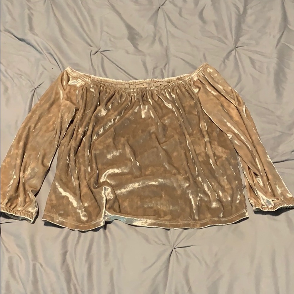 Off the shoulder velvet top